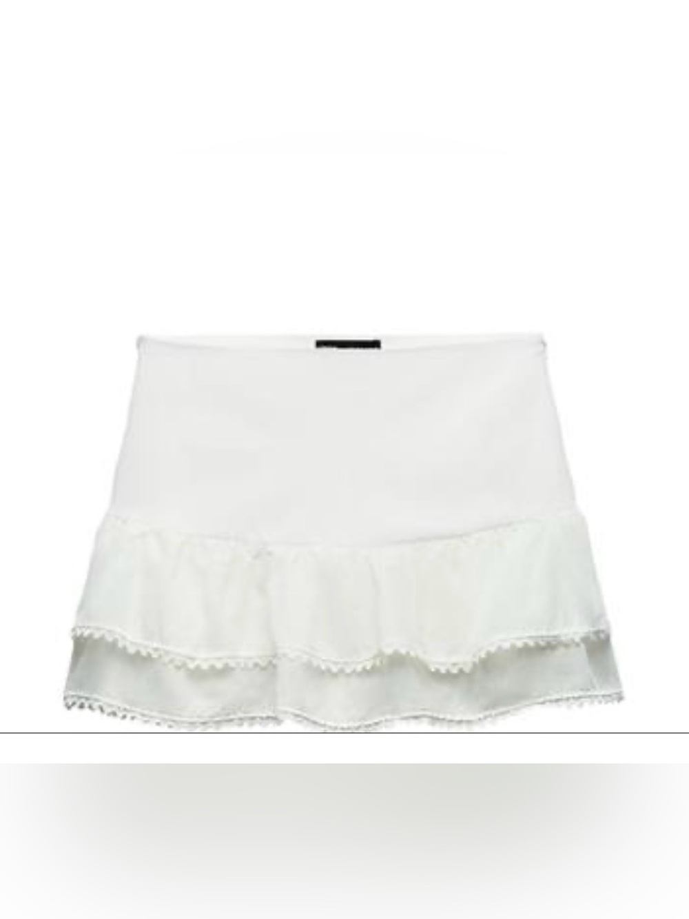 Zara White Tiered Ruffle Mini Skirt